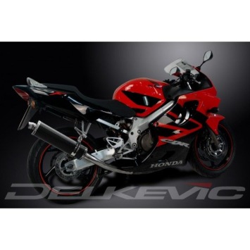 Delkevic volledig systeem Oval Carbon 450mm zonder e-keur - CBR600F (1999-2000)
