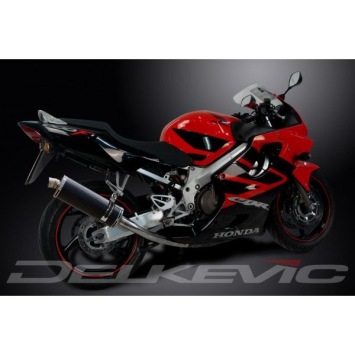 Delkevic volledig systeem Oval Carbon 350mm zonder e-keur - CBR600F (1999-2000)