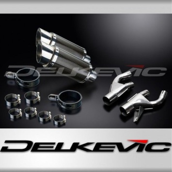 Delkevic slip-on kit Round Carbon 200mm zonder e-keur - VMX1200 V-MAX (1984-2007)