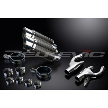 Delkevic slip-on kit Round Carbon 200mm zonder e-keur - VMX1200 V-MAX (1984-2007)