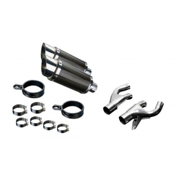 Delkevic slip-on kit Round Carbon 200mm zonder e-keur - VMX1200 V-MAX (1984-2007)