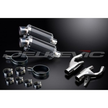 Delkevic slip-on kit Oval Carbon 225mm zonder e-keur - VMX1200 V-MAX (1984-2007)