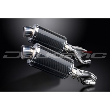 Delkevic slip-on kit Oval Carbon 225mm zonder e-keur - VMX1200 V-MAX (1984-2007)