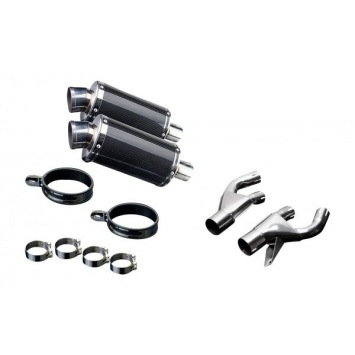 Delkevic slip-on kit Oval Carbon 225mm zonder e-keur - VMX1200 V-MAX (1984-2007)