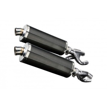 Delkevic slip-on kit Oval Carbon 350mm zonder e-keur - VMX1200 V-MAX (1984-2007)