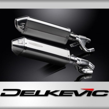 Delkevic slip-on kit Tri-Oval RVS 320mm zonder e-keur - VMX1200 V-MAX (1984-2007)