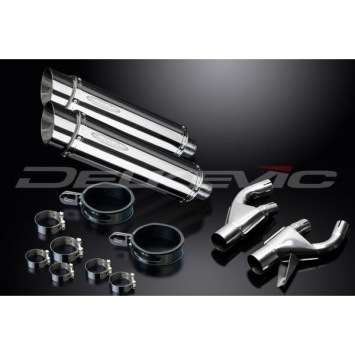 Delkevic slip-on kit Round RVS 350mm zonder e-keur - VMX1200 V-MAX (1984-2007)