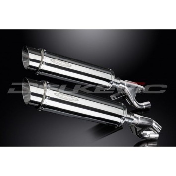 Delkevic slip-on kit Round RVS 350mm zonder e-keur - VMX1200 V-MAX (1984-2007)