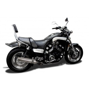 Delkevic slip-on kit Round RVS 350mm zonder e-keur - VMX1200 V-MAX (1984-2007)