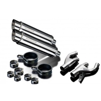 Delkevic slip-on kit Round RVS 350mm zonder e-keur - VMX1200 V-MAX (1984-2007)