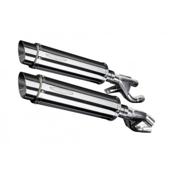 Delkevic slip-on kit Round RVS 350mm zonder e-keur - VMX1200 V-MAX (1984-2007)