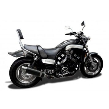 Delkevic slip-on kit Round Carbon 350mm zonder e-keur - VMX1200 V-MAX (1984-2007)