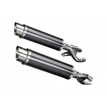 Delkevic slip-on kit Round Carbon 350mm zonder e-keur - VMX1200 V-MAX (1984-2007)