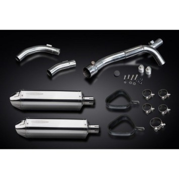 Delkevic slip-on kit Tri-Oval RVS 320mm zonder e-keur - YZF-R1 (2009-2014)