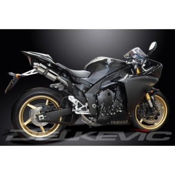 Delkevic slip-on kit Oval RVS 225mm zonder e-keur - YZF-R1 (2009-2014)