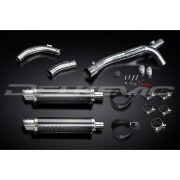 Delkevic slip-on kit Round Carbon 350mm zonder e-keur - YZF-R1 (2009-2014)