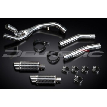 Delkevic slip-on kit Round Carbon 200mm zonder e-keur - YAMAHA YZF-R1 4C8 (2007-2008) DECAT 200mm
