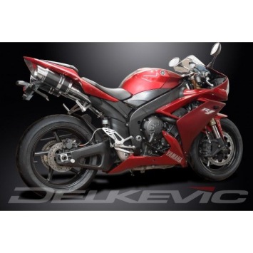 Delkevic slip-on kit Round Carbon 200mm zonder e-keur - YAMAHA YZF-R1 4C8 (2007-2008) DECAT 200mm