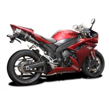 Delkevic slip-on kit Round Carbon 200mm zonder e-keur - YAMAHA YZF-R1 4C8 (2007-2008) DECAT 200mm