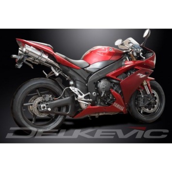 Delkevic slip-on kit Round RVS 200mm zonder e-keur - YAMAHA YZF-R1 4C8 (2007-2008) DECAT 200mm