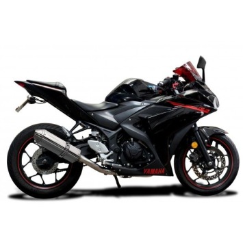 Delkevic volledig systeem Tri-Oval RVS 320mm zonder e-keur - YZF-R3 (2015-2020) MT03 (2017-2020)