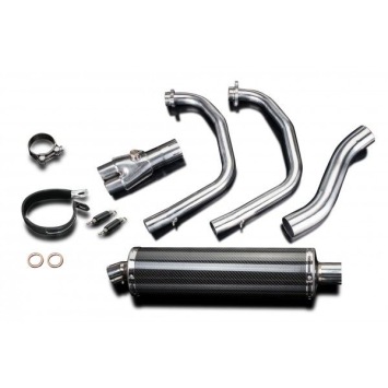 Delkevic volledig systeem Oval Carbon 450mm zonder e-keur - YZF-R3 (2015-2020) MT03 (2017-2020)