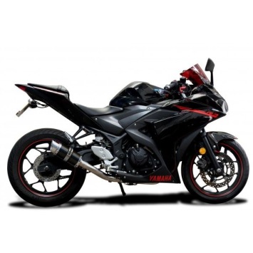 Delkevic volledig systeem Round Carbon 200mm zonder e-keur - YZF-R3 (2015-2020) MT03 (2017-2020)