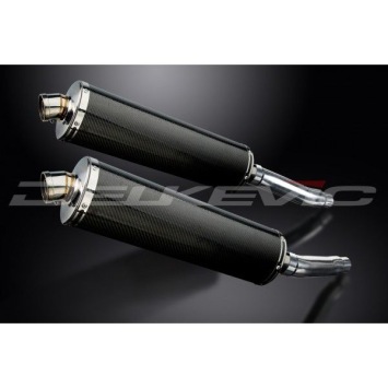 Delkevic slip-on kit Oval Carbon 450mm zonder e-keur - TRX850 (1995-1999)