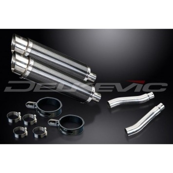 Delkevic slip-on kit Round Carbon 350mm zonder e-keur - TRX850 (1996-1999)