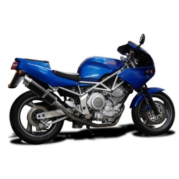 Delkevic slip-on kit Round Carbon 350mm zonder e-keur - TRX850 (1996-1999)