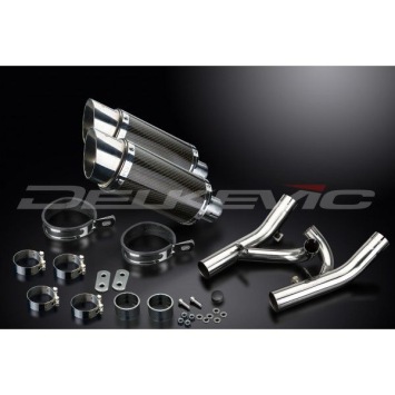 Delkevic slip-on kit Round Carbon 200mm zonder e-keur - V-Max 1700 (2009-2016)