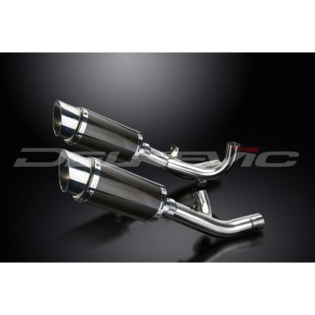 Delkevic slip-on kit Round Carbon 200mm zonder e-keur - V-Max 1700 (2009-2016)