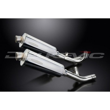 Delkevic slip-on kit Oval RVS 350mm zonder e-keur - V-Max 1700 (2009-2016)