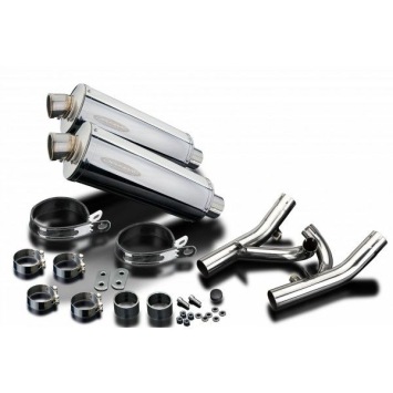 Delkevic slip-on kit Oval RVS 350mm zonder e-keur - V-Max 1700 (2009-2016)