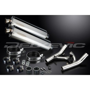 Delkevic slip-on kit Oval RVS 450mm zonder e-keur - V-Max 1700 (2009-2016)