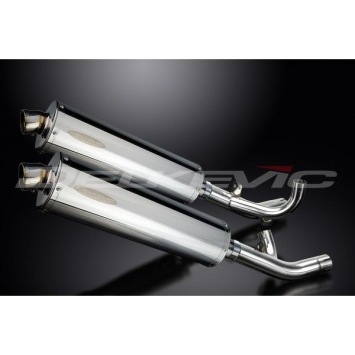 Delkevic slip-on kit Oval RVS 450mm zonder e-keur - V-Max 1700 (2009-2016)