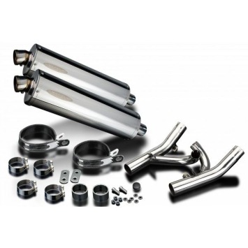 Delkevic slip-on kit Oval RVS 450mm zonder e-keur - V-Max 1700 (2009-2016)