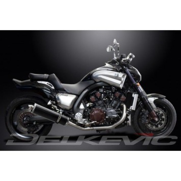 Delkevic slip-on kit Oval Carbon 450mm zonder e-keur - V-Max 1700 (2009-2016)