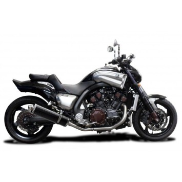 Delkevic slip-on kit Oval Carbon 450mm zonder e-keur - V-Max 1700 (2009-2016)