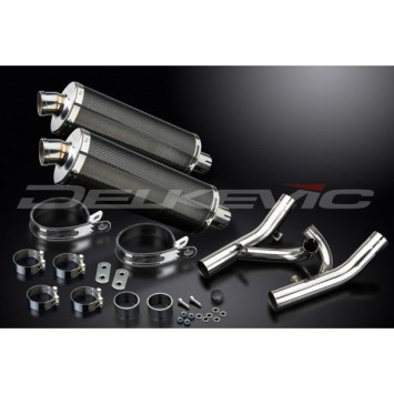 Delkevic slip-on kit Oval Carbon 350mm zonder e-keur - V-Max 1700 (2009-2016)