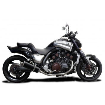 Delkevic slip-on kit Oval Carbon 350mm zonder e-keur - V-Max 1700 (2009-2016)