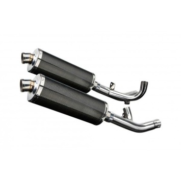 Delkevic slip-on kit Oval Carbon 350mm zonder e-keur - V-Max 1700 (2009-2016)