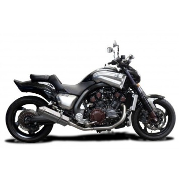 Delkevic slip-on kit Tri-Oval RVS 320mm zonder e-keur - V-Max 1700 (2009-2016)