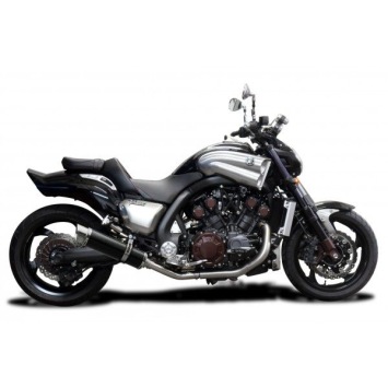 Delkevic slip-on kit Round Carbon 350mm zonder e-keur - V-Max 1700 (2009-2016)