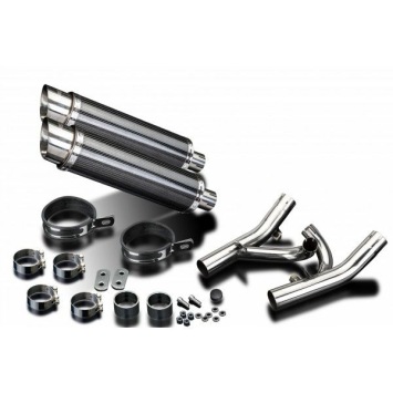 Delkevic slip-on kit Round Carbon 350mm zonder e-keur - V-Max 1700 (2009-2016)