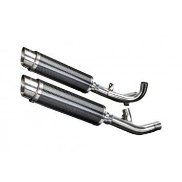 Delkevic slip-on kit Round Carbon 350mm zonder e-keur - V-Max 1700 (2009-2016)