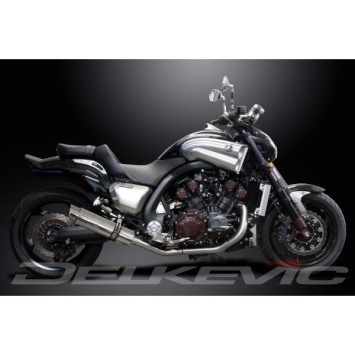 Delkevic slip-on kit Round RVS 350mm zonder e-keur - V-Max 1700 (2009-2016)