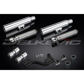 Delkevic slip-on kit Round RVS 410mm - XVS1100 Dragstar(1998-2009)