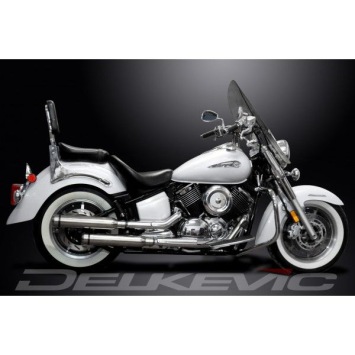 Delkevic slip-on kit Round RVS 410mm - XVS1100 Dragstar(1998-2009)