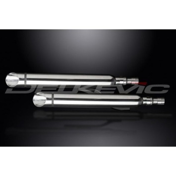 Delkevic slip-on kit SLASH CUT Round RVS 550mm zonder e-keur - XVS1100/A Dragstar 1998-2009
